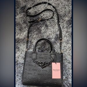 Juicy Couture Embossed Black Handbag with Adjustable Strap - New with Tags